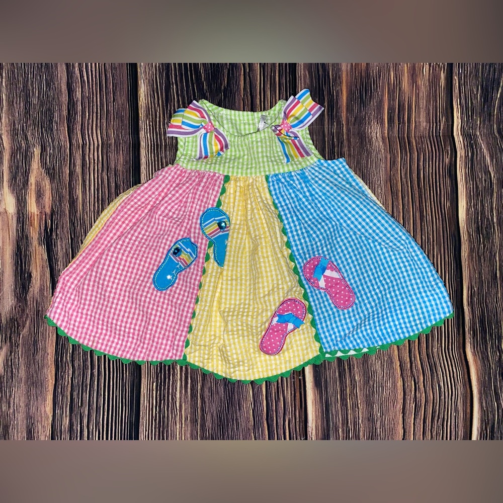 Rare Editions Seersucker Baby Girl Summer Dress 3-6M